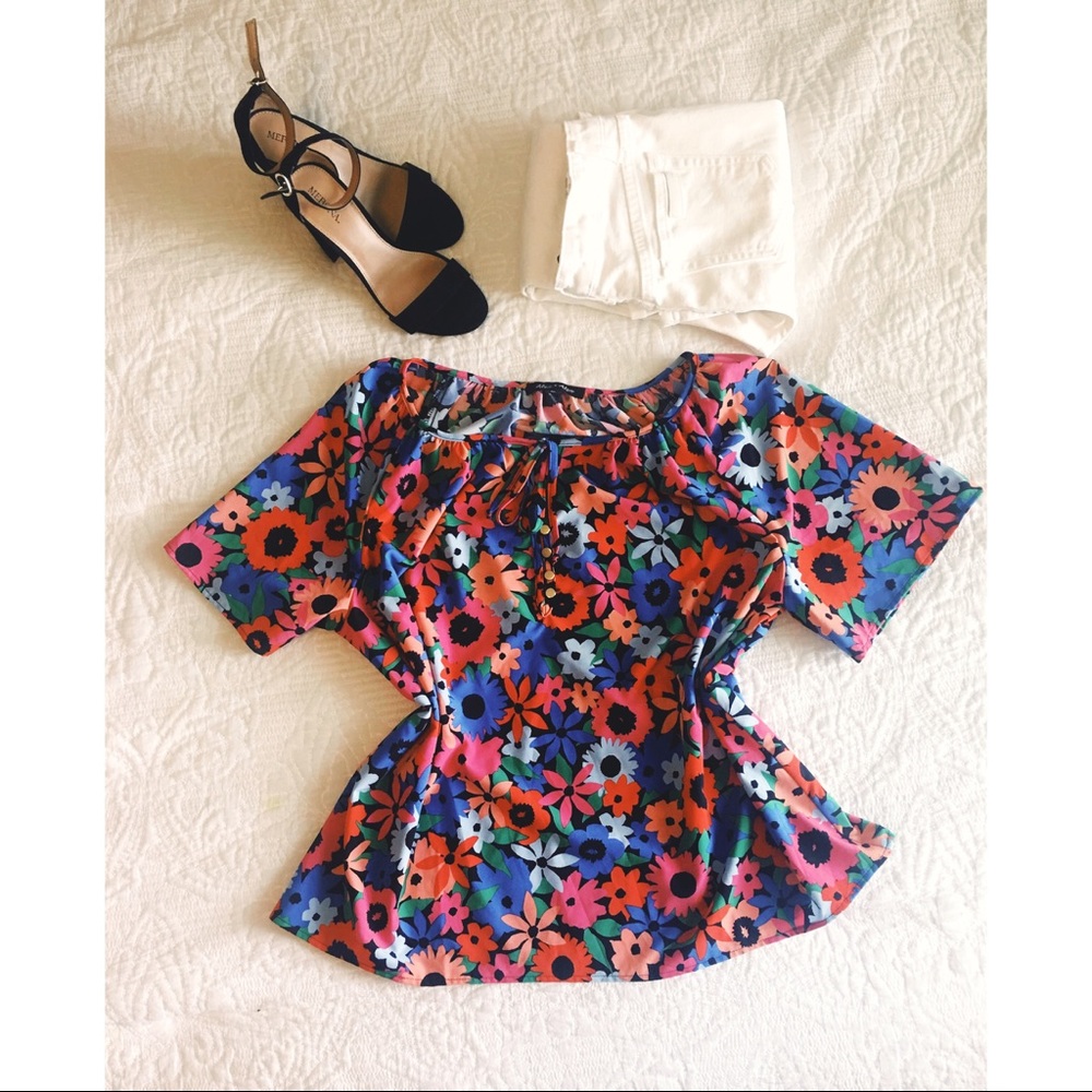 Alex + Alex floral flowy light weight top